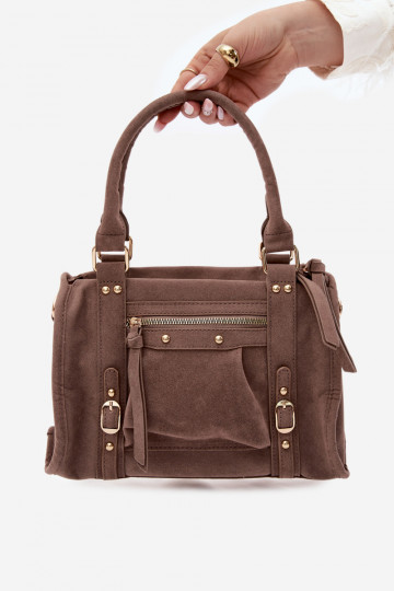 Tasche aus Kunstveloursleder lehmfarben Lendra