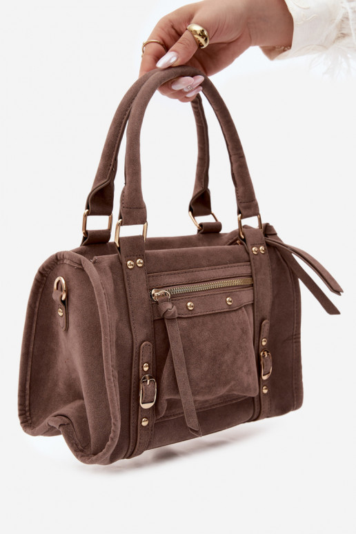 Tasche aus Kunstveloursleder lehmfarben Lendra