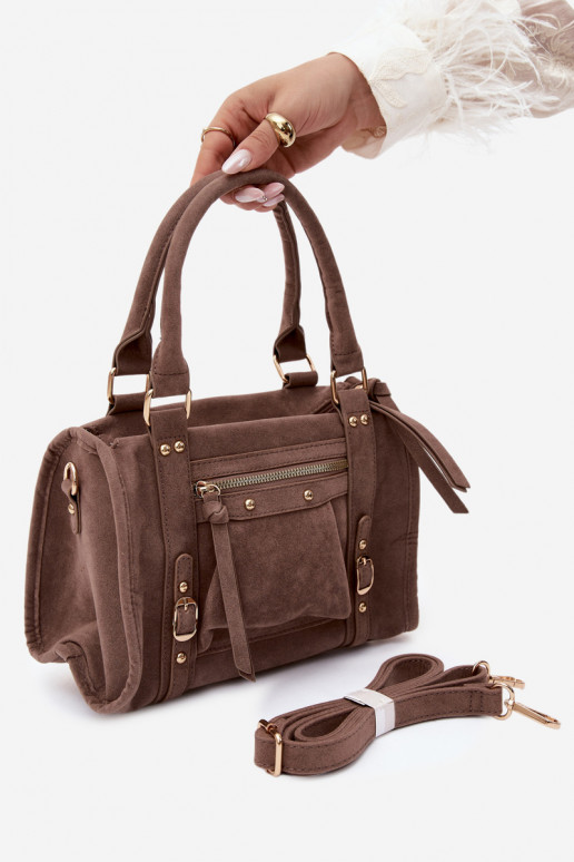 Tasche aus Kunstveloursleder lehmfarben Lendra