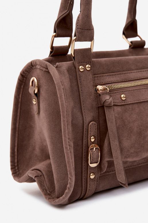 Tasche aus Kunstveloursleder lehmfarben Lendra
