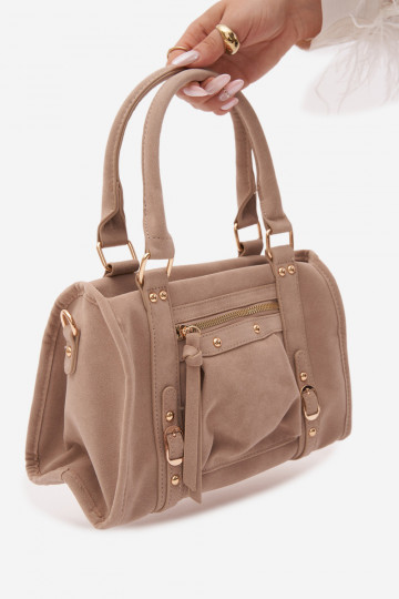 Tasche aus Kunstveloursleder sandfarben Lendra 2