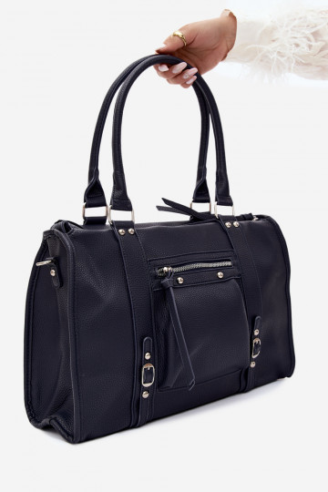 Große Tasche aus Kunstleder dunkelblau Nolita 2
