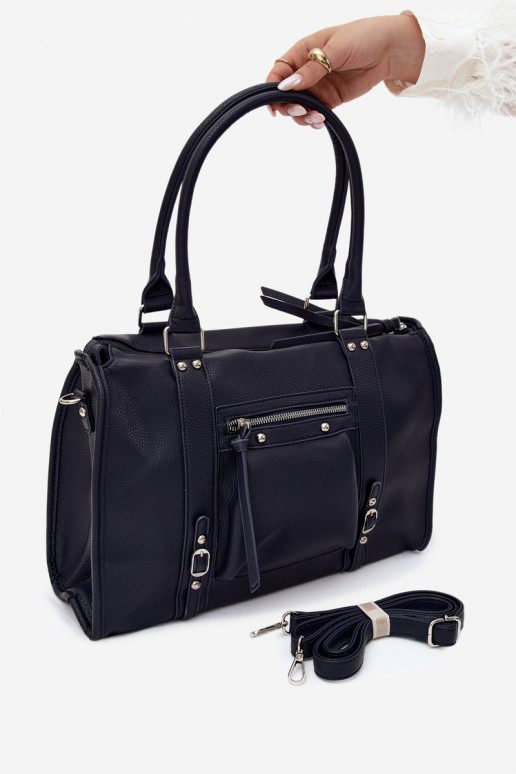 Große Tasche aus Kunstleder dunkelblau Nolita