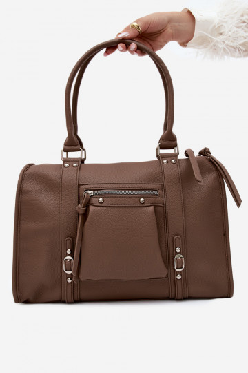 Große Tasche aus Kunstleder lehmfarben Nolita