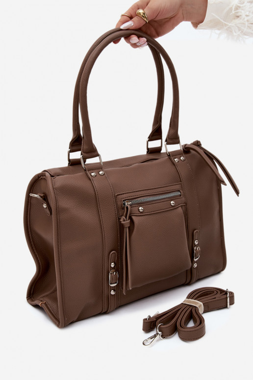 Große Tasche aus Kunstleder lehmfarben Nolita