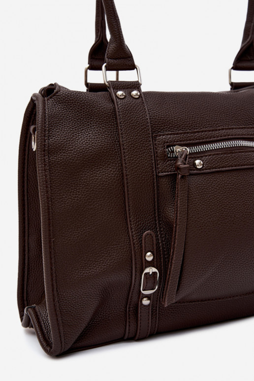 Große Tasche aus Kunstleder schokoladenfarben Nolita