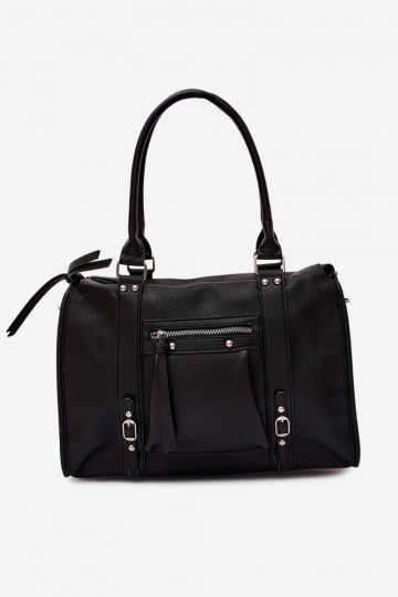 Große Tasche aus Kunstleder schwarz Nolita