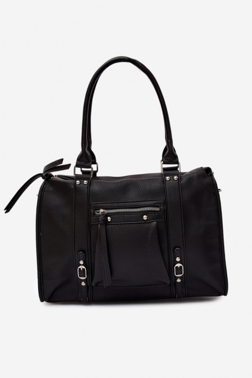Große Tasche aus Kunstleder schwarz Nolita