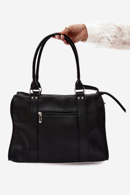 Große Tasche aus Kunstleder schwarz Nolita