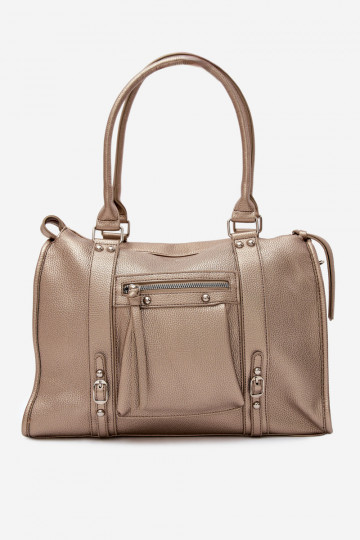 Große Tasche aus Kunstleder goldfarben Nolita
