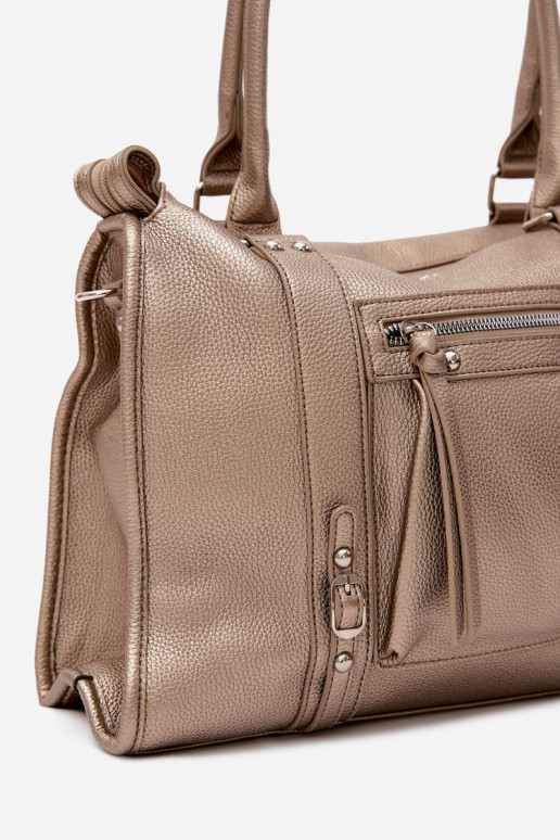 Große Tasche aus Kunstleder goldfarben Nolita