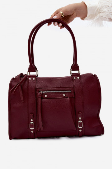 Große Tasche aus Kunstleder bordeaux Nolita