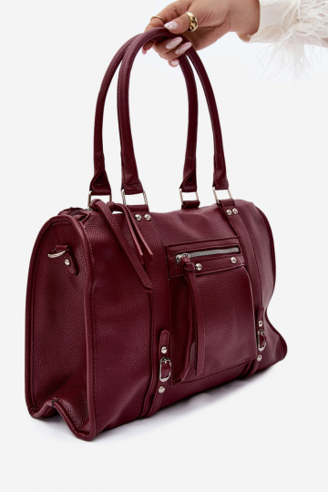 Große Tasche aus Kunstleder bordeaux Nolita 2