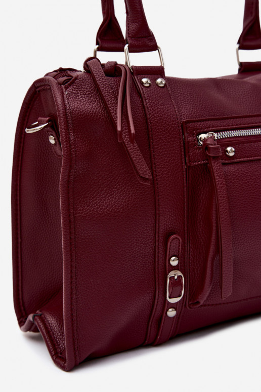Große Tasche aus Kunstleder bordeaux Nolita