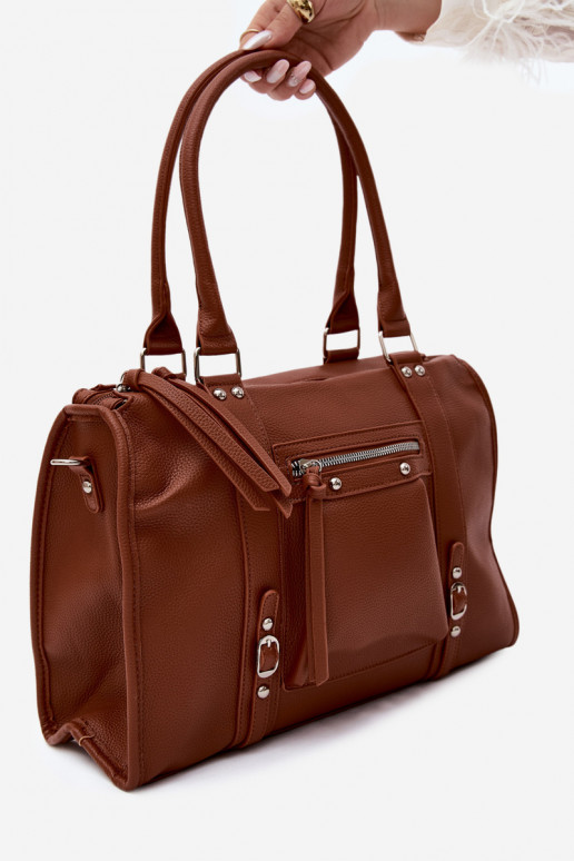 Große Tasche aus Kunstleder braun Nolita