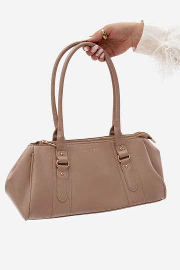 Handtasche aus Kunstleder elfenbeinfarben Muni 2