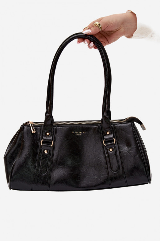 Handtasche aus Kunstleder schwarz Muni