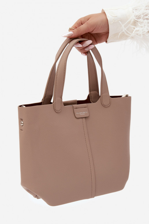 Handtasche aus Kunstleder elfenbeinfarben Blaire