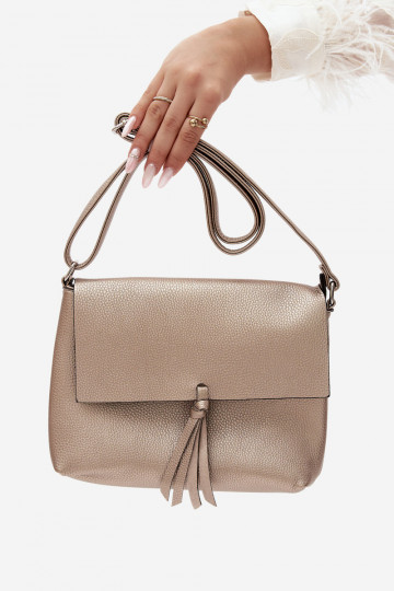 Postboten-Stil Handtasche aus Kunstleder gold Sigrid