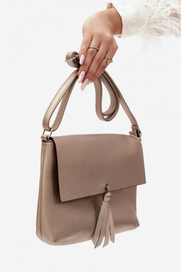 Postboten-Stil Handtasche aus Kunstleder gold Sigrid 2