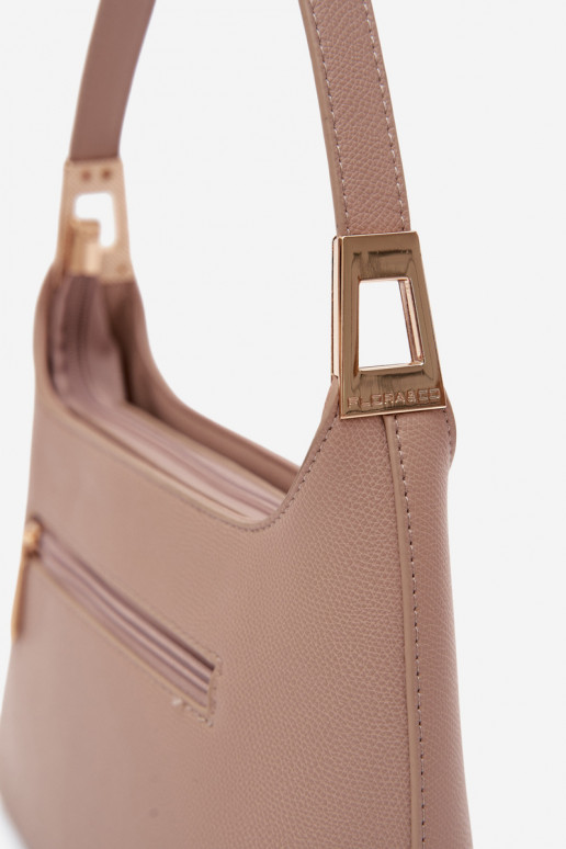 Handtasche aus Kunstleder in Elfenbein Gretta