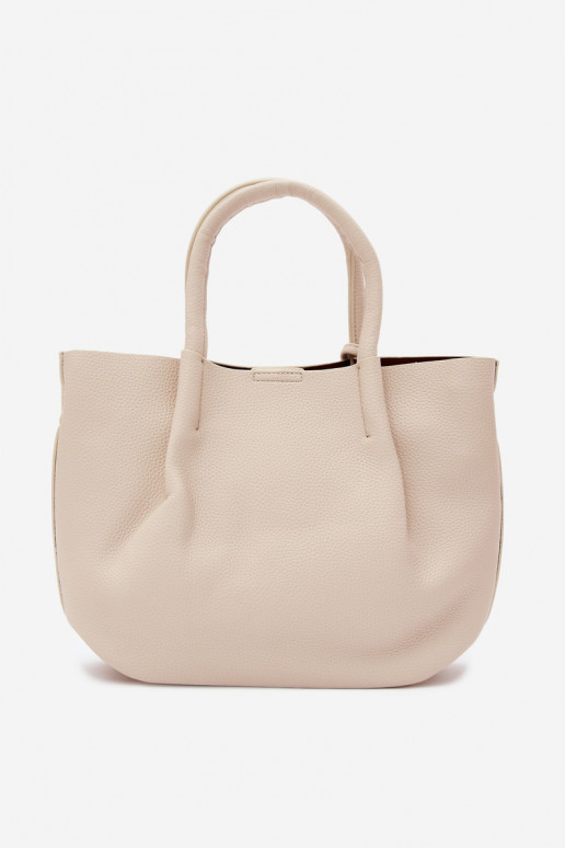 Handtasche aus Kunstleder in hellem Sand Fleece