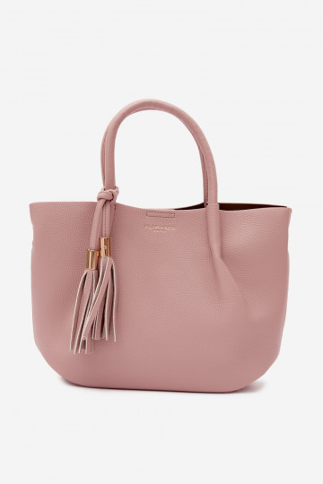 Handtasche aus Kunstleder in Rosa Fleece