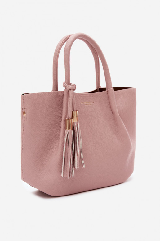 Handtasche aus Kunstleder in Rosa Fleece