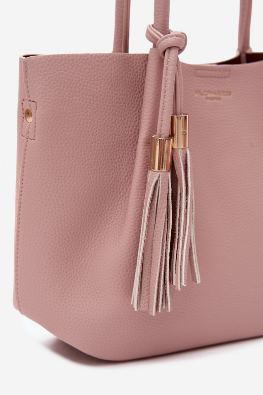 Handtasche aus Kunstleder in Rosa Fleece