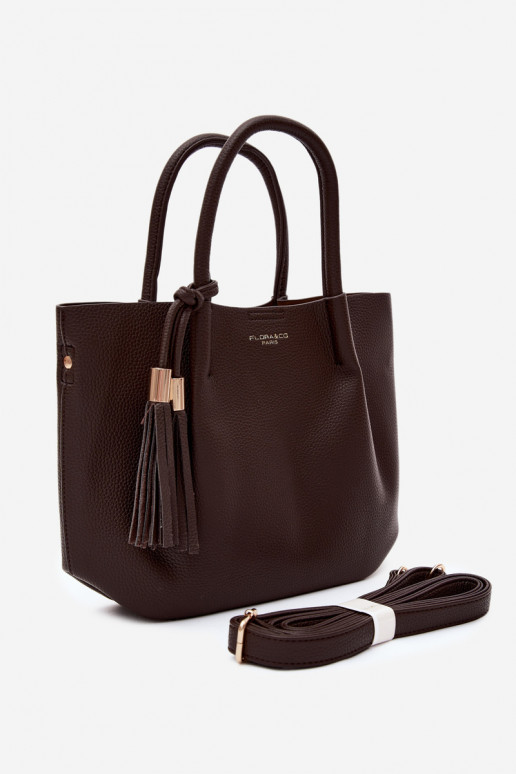 Handtasche aus Kunstleder in Schokoladenfarbe Fleece