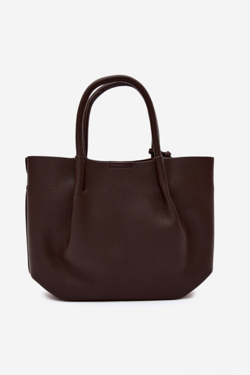Handtasche aus Kunstleder in Schokoladenfarbe Fleece
