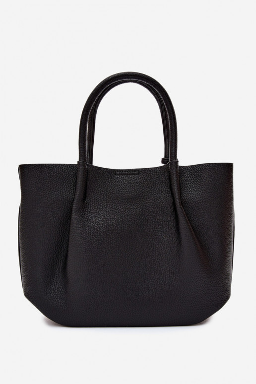 Handtasche aus Kunstleder in Schwarz Fleece
