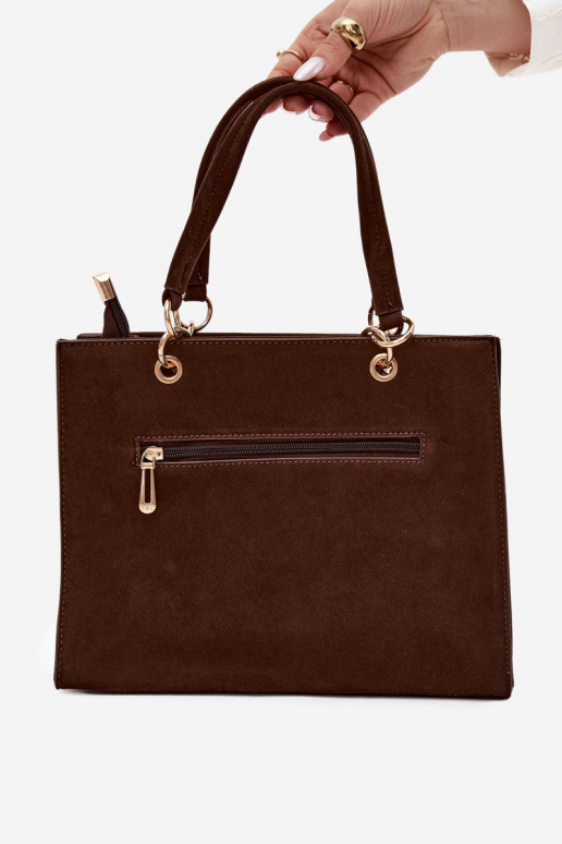 Tasche aus Kunstveloursleder in braun Ottilie