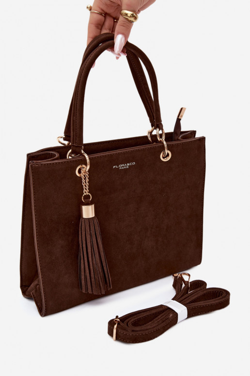 Tasche aus Kunstveloursleder in braun Ottilie