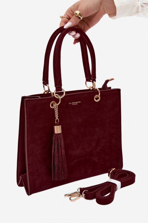 Tasche aus Kunstveloursleder in bordeaux Ottilie