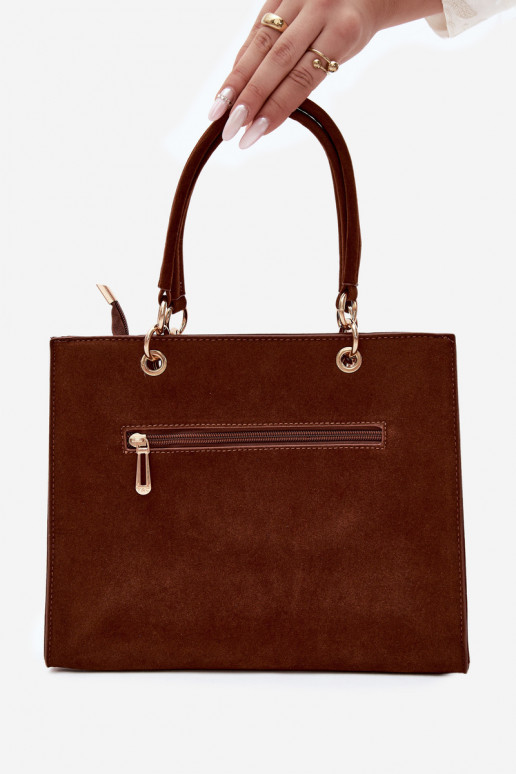 Tasche aus Kunstveloursleder in schokoladenfarbe Ottilie