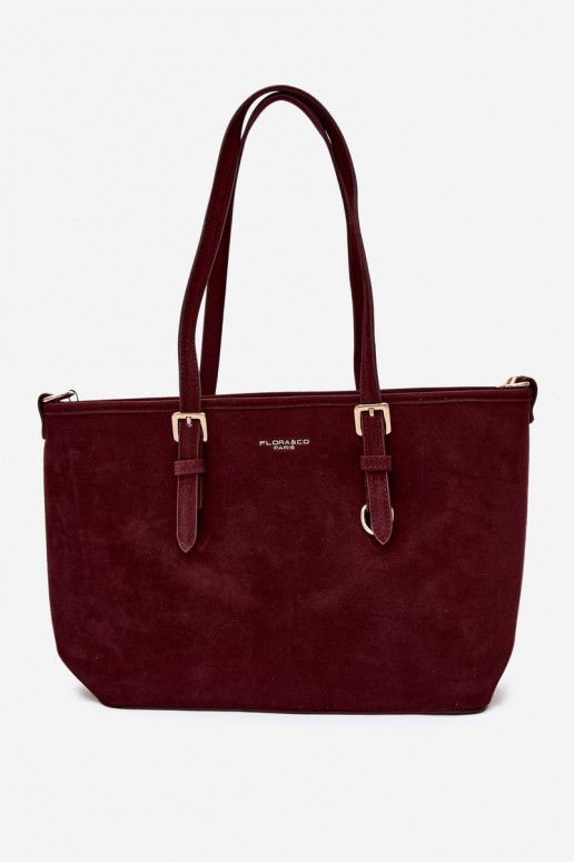 Tasche aus Kunstveloursleder in bordeaux Araminta