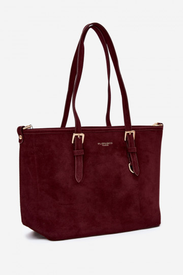 Tasche aus Kunstveloursleder in bordeaux Araminta 2