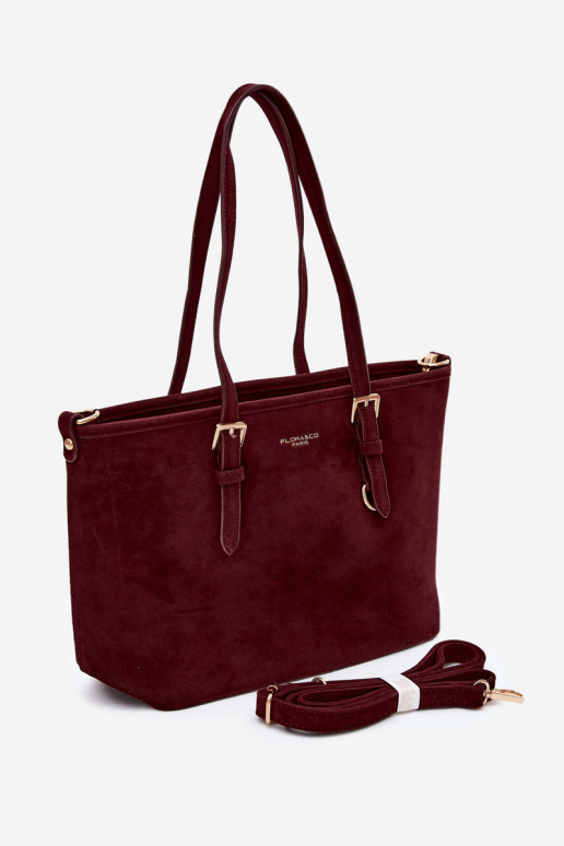 Tasche aus Kunstveloursleder in bordeaux Araminta