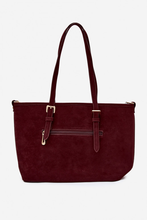 Tasche aus Kunstveloursleder in bordeaux Araminta