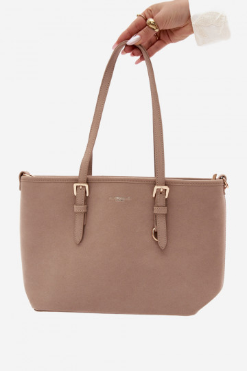 Tasche aus Kunstveloursleder in elfenbein Araminta 2