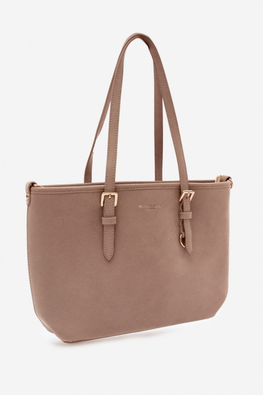 Tasche aus Kunstveloursleder in elfenbein Araminta