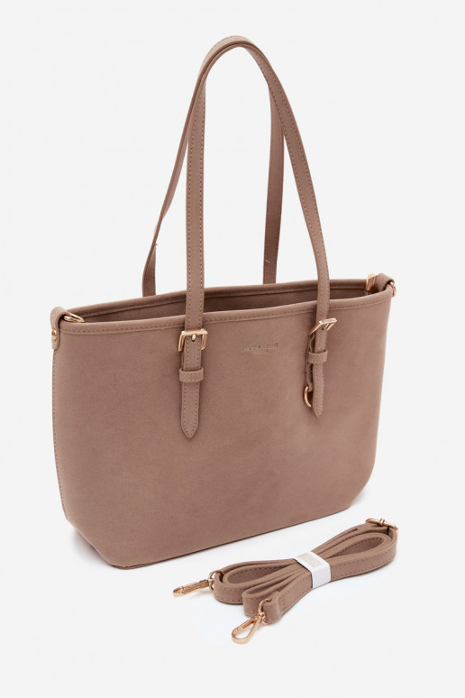 Tasche aus Kunstveloursleder in elfenbein Araminta