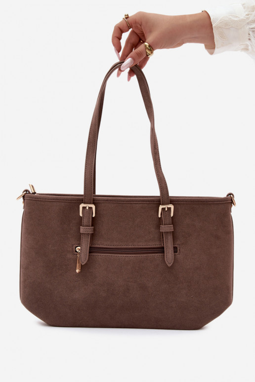 Tasche aus Kunstveloursleder in lehmfarbe Araminta