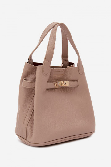 Tasche mit Kosmetiktasche aus Kunstleder in elfenbein Crumble 2