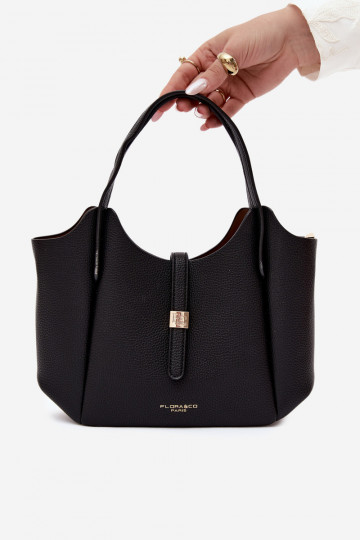 Schwarze Handtasche aus Kunstleder Toffee
