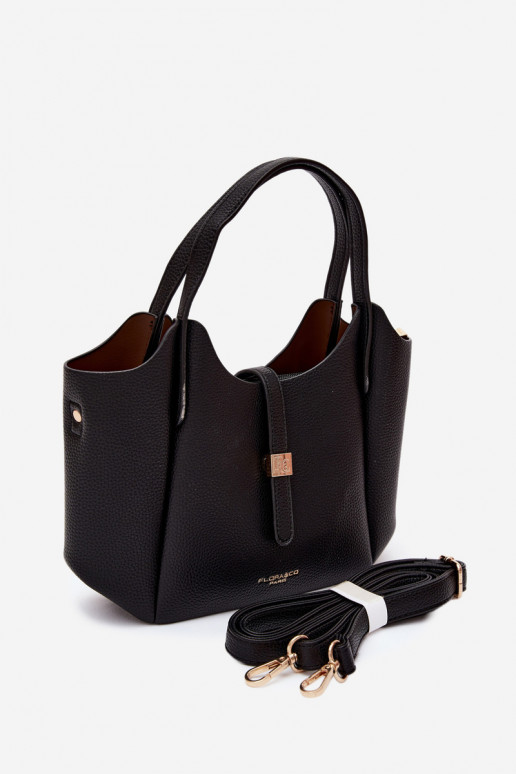 Schwarze Handtasche aus Kunstleder Toffee