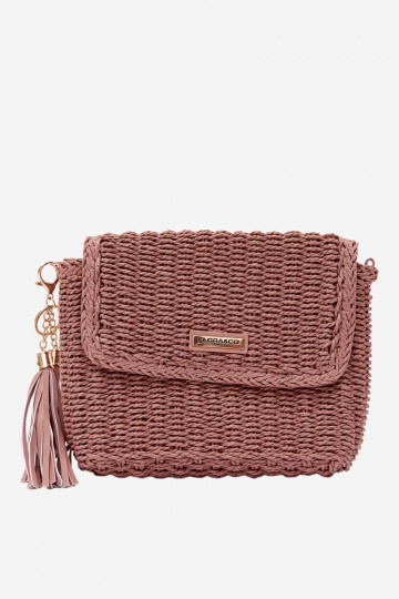 Kleine rosa Postboten-Handtasche mit durchbrochenen Elementen Tamara