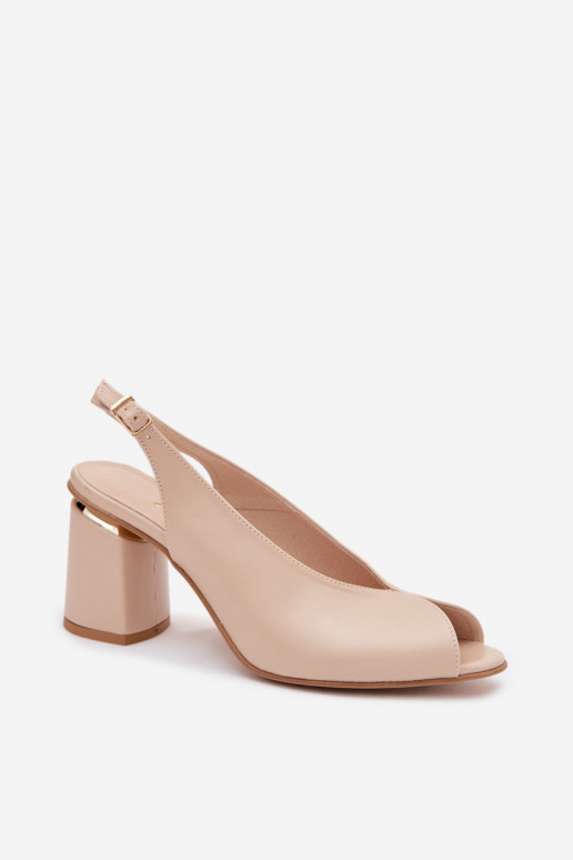 Eleganter Stil Damensandalen mit Absätzen Aufzeichnen Zazoo 1085 Beige