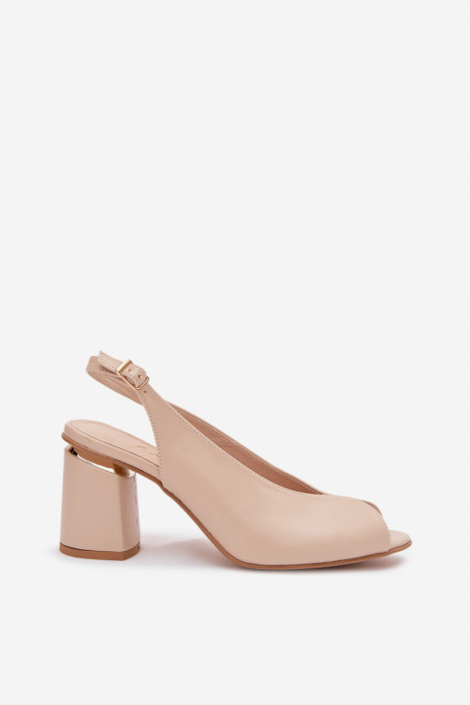 Eleganter Stil Damensandalen mit Absätzen Aufzeichnen Zazoo 1085 Beige